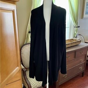 Kim Rogers Black Ribbed Cardigan Size 2X